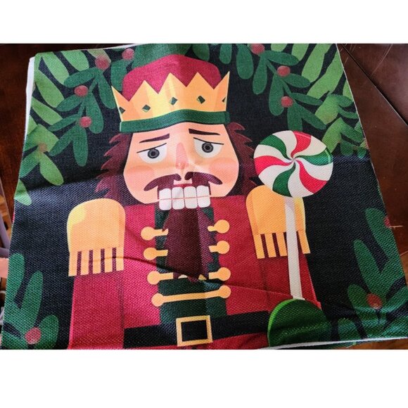 Christmas Pillow Covers Nutcracker Decoration Set Of 4 Accent Holiday Xmas Decor